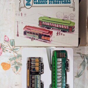 Classic Streetcars Set of 2 Vintage Style Trolley Models Original Packaging